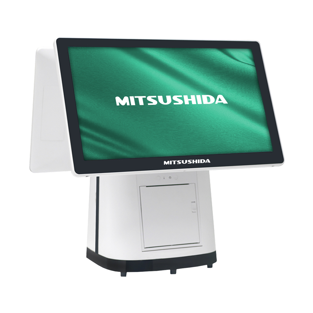 صندوق فروشگاهی Mitsushida L156 همراه با مانیتور دوم و پرینتر حرارتی